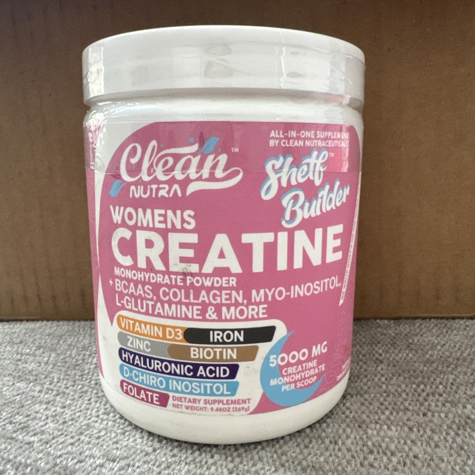 Clean Nutra Shelf Builder Women’s Creatine Powder Tropical Orange 09/2027 -NEW