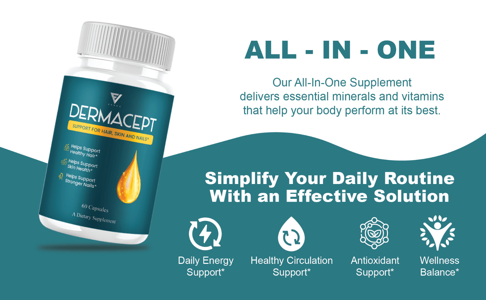 (3 Pack) DermaCept Advanced Capsules, DermaCept Supplement (180 Capsules)