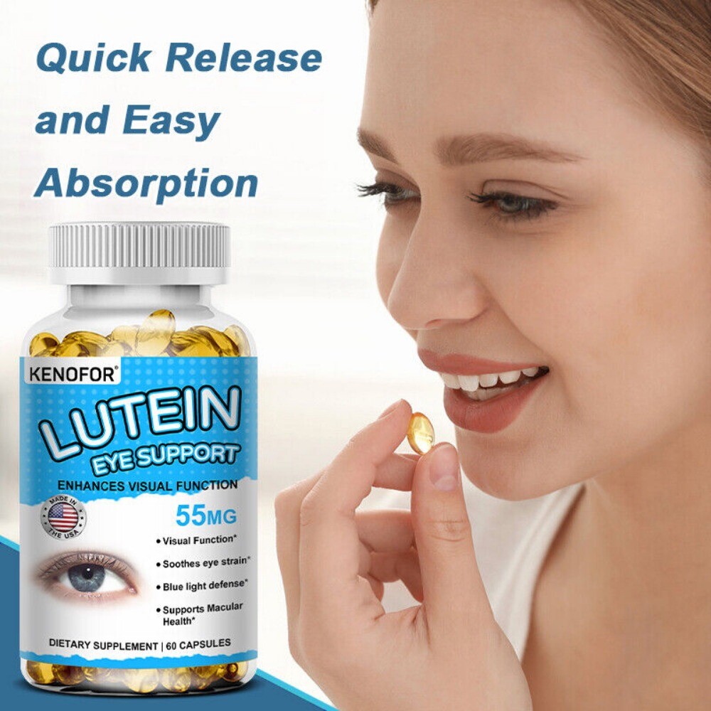 Lutein and Zeaxanthin Capsules 55mg – Premium Eye Protection Formula 60 Caps