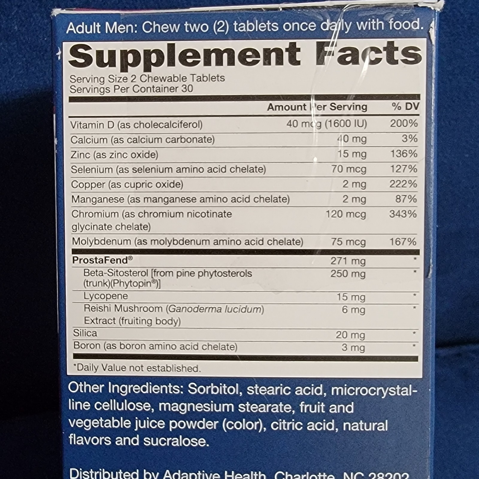 Super Beta Prostate Advanced Chewable 60 Count Natural Berry Flavor Dietary Supp