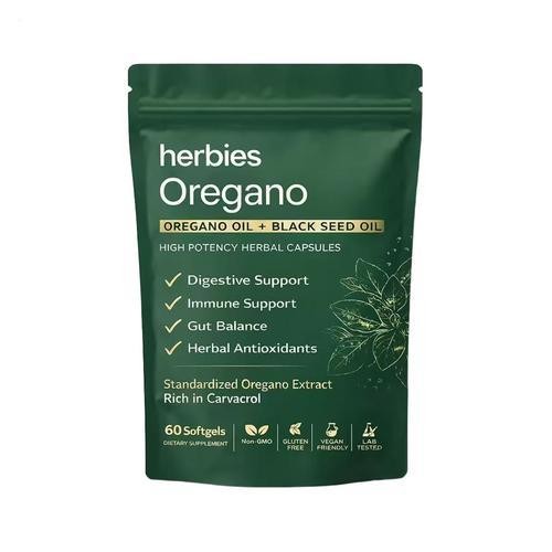 Organics Oregano and Black Seed Oil Capsules, 6000mg Oregano Extract, 300 Softge