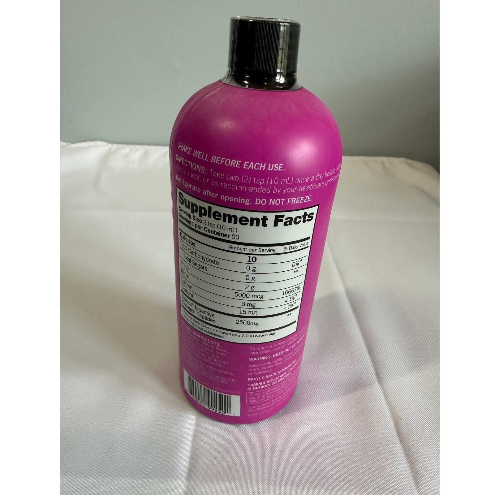 NEW Zena Liquid Collagen + Biotin 30 FL Oz Exp 12/27 Mixed Berry Sugar Free