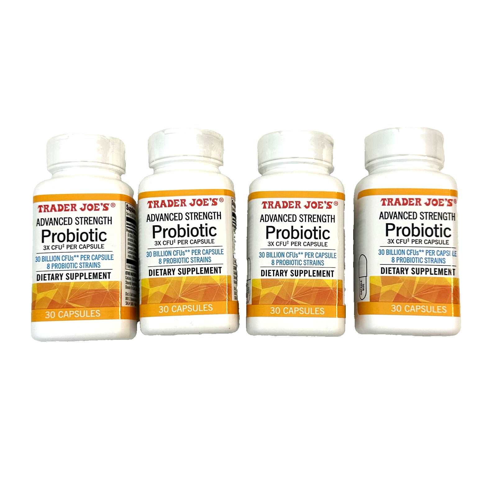 4 Pack Trader Joe’s Probiotic 30 Billion CFUs Per Capsule Advanced 30 Caps