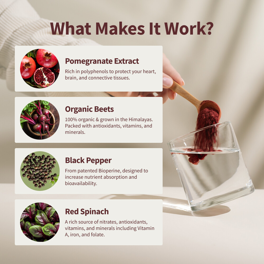 Snap Heart Beets Powder USDA Cardiovascular Superfood Nitric Oxide Booster