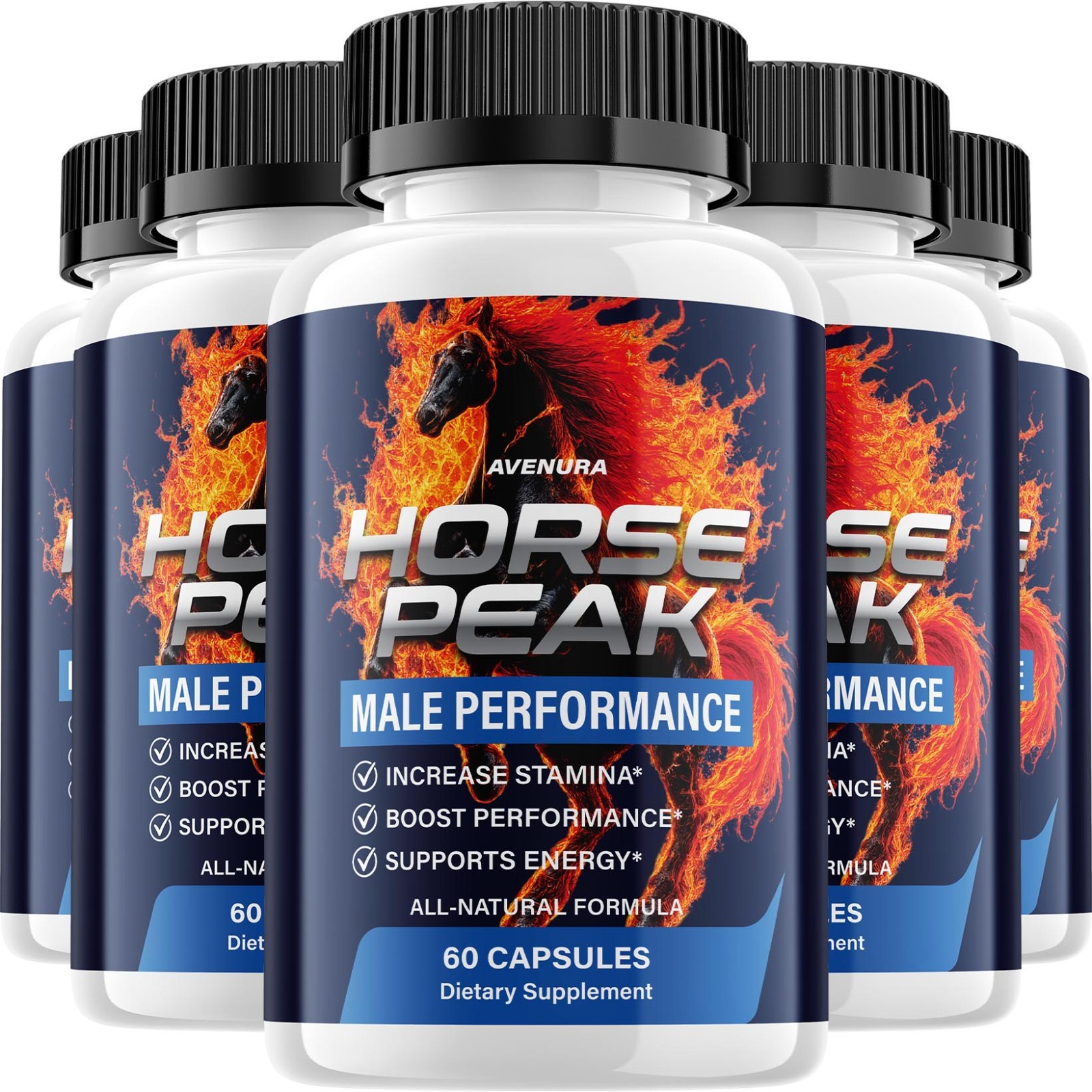 (5 Pack) Horse Peak for Men Capsules – HorsePeak Advanced Formula Natural Blend