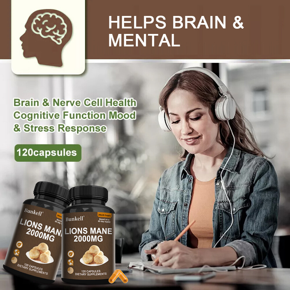 Organic Lion’s Mane Mushroom 2000mg – Cognitive, Memory, Stress, Mood Support