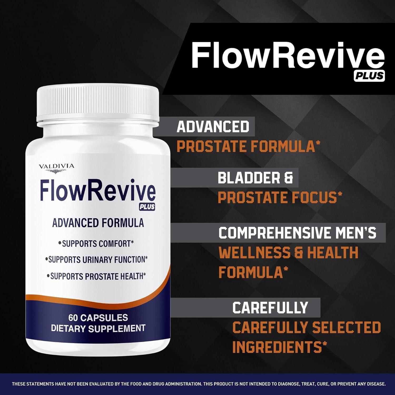 Flow Revive Plus Prostate Urinary Support Men Supplement Capsules 1 Pack 60Ct