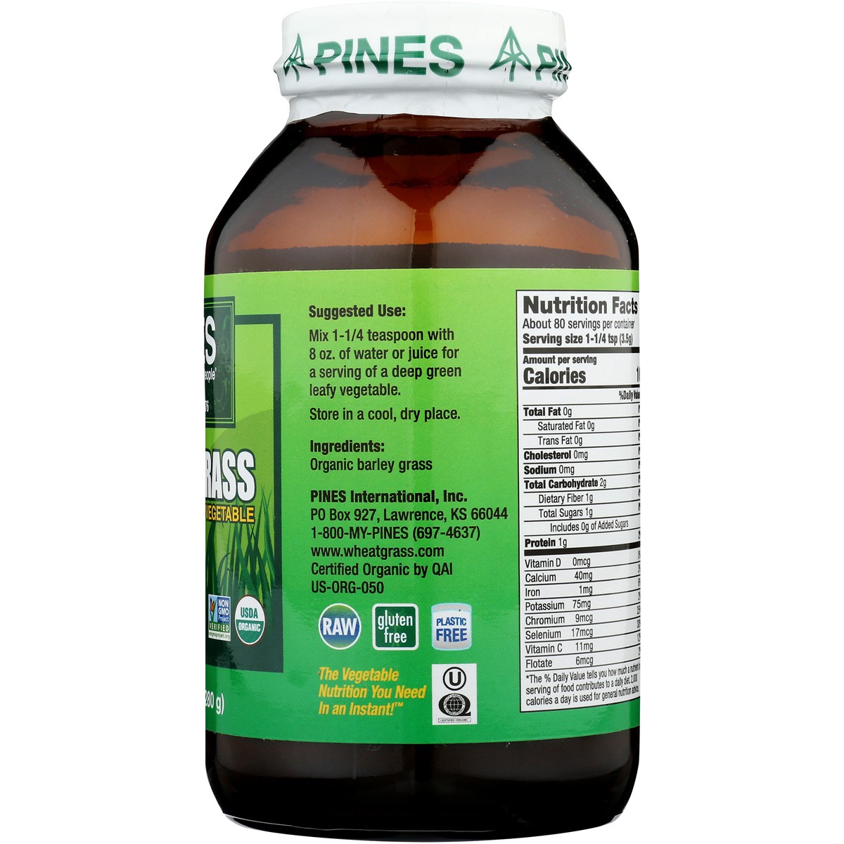 Organic Pines Barley Grass Powder 10 Oz 1 Pack