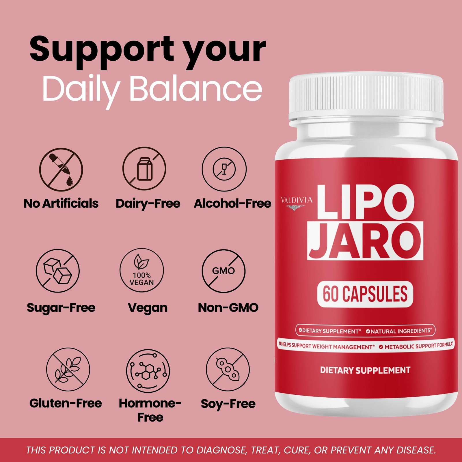 LipoJaro Weight Loss Fat Burner Supplement Capsules Metabolism 3 Pack 180Ct
