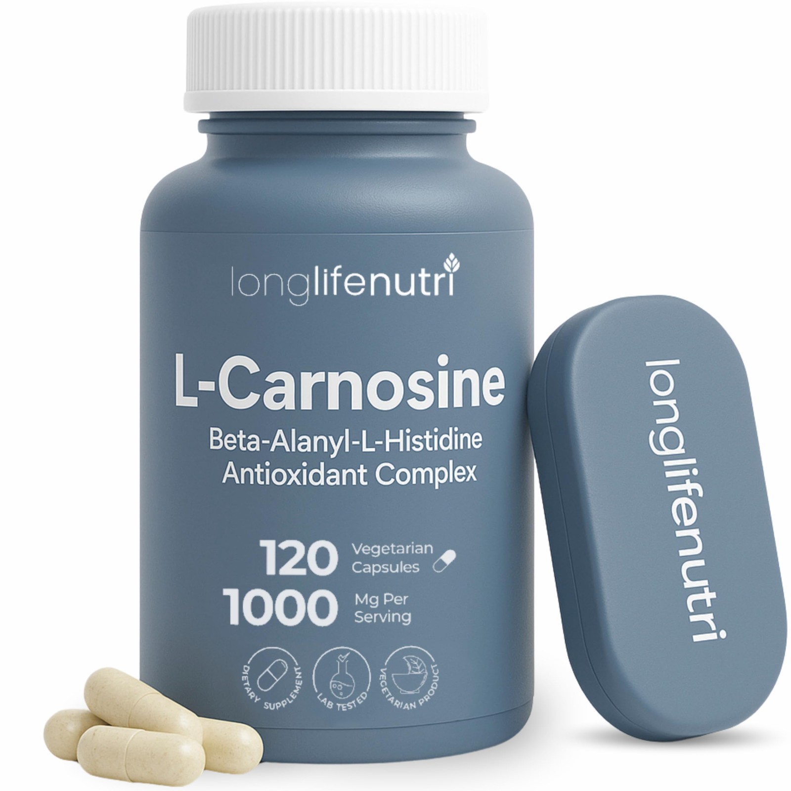 LongLifeNutri L-Carnosine 1000mg – Beta-Alanyl-L-Histidine Supplement for…