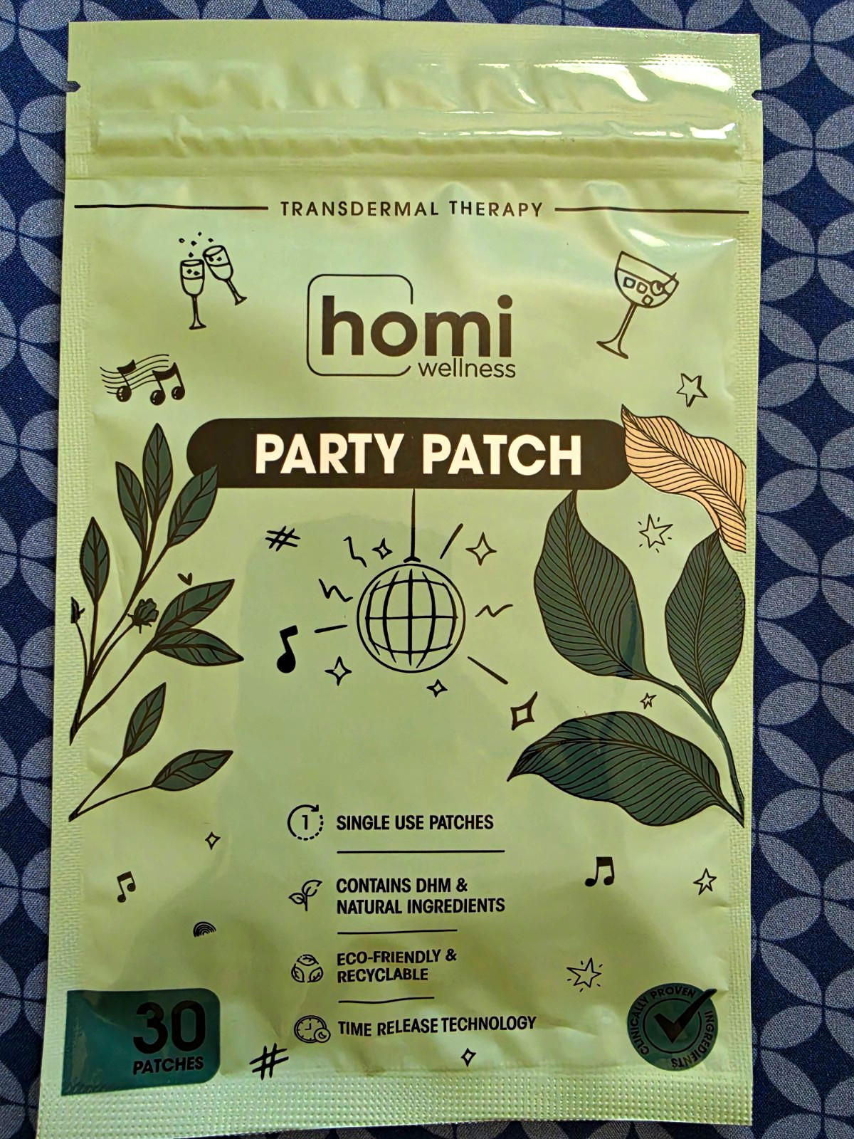 Homi Wellness Party Recovery Patch, Vegan Water-Resistant, 30 Patches