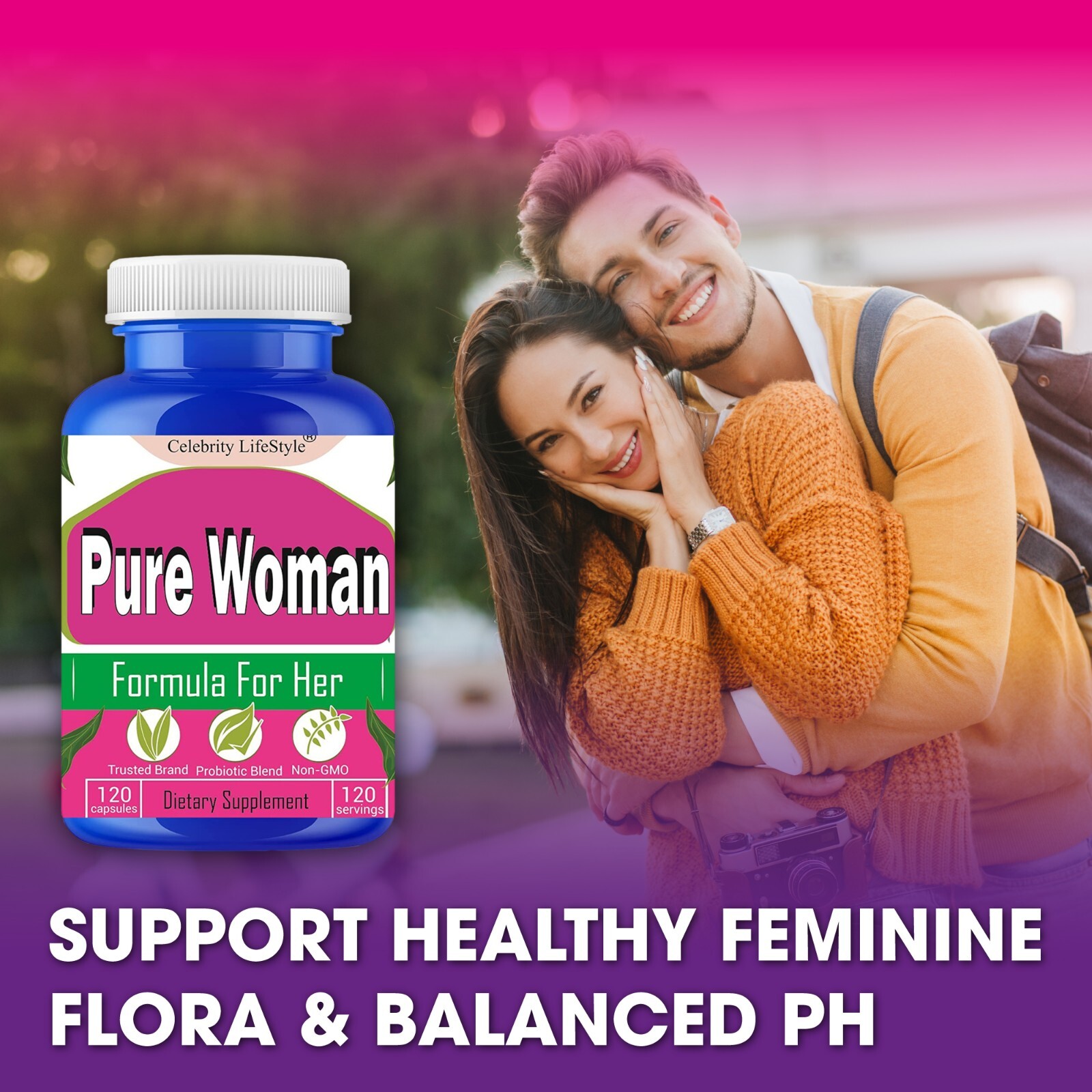 Her Essence Vaginal Support, Female Odor Control, Prebiotics & Probiotics Pills