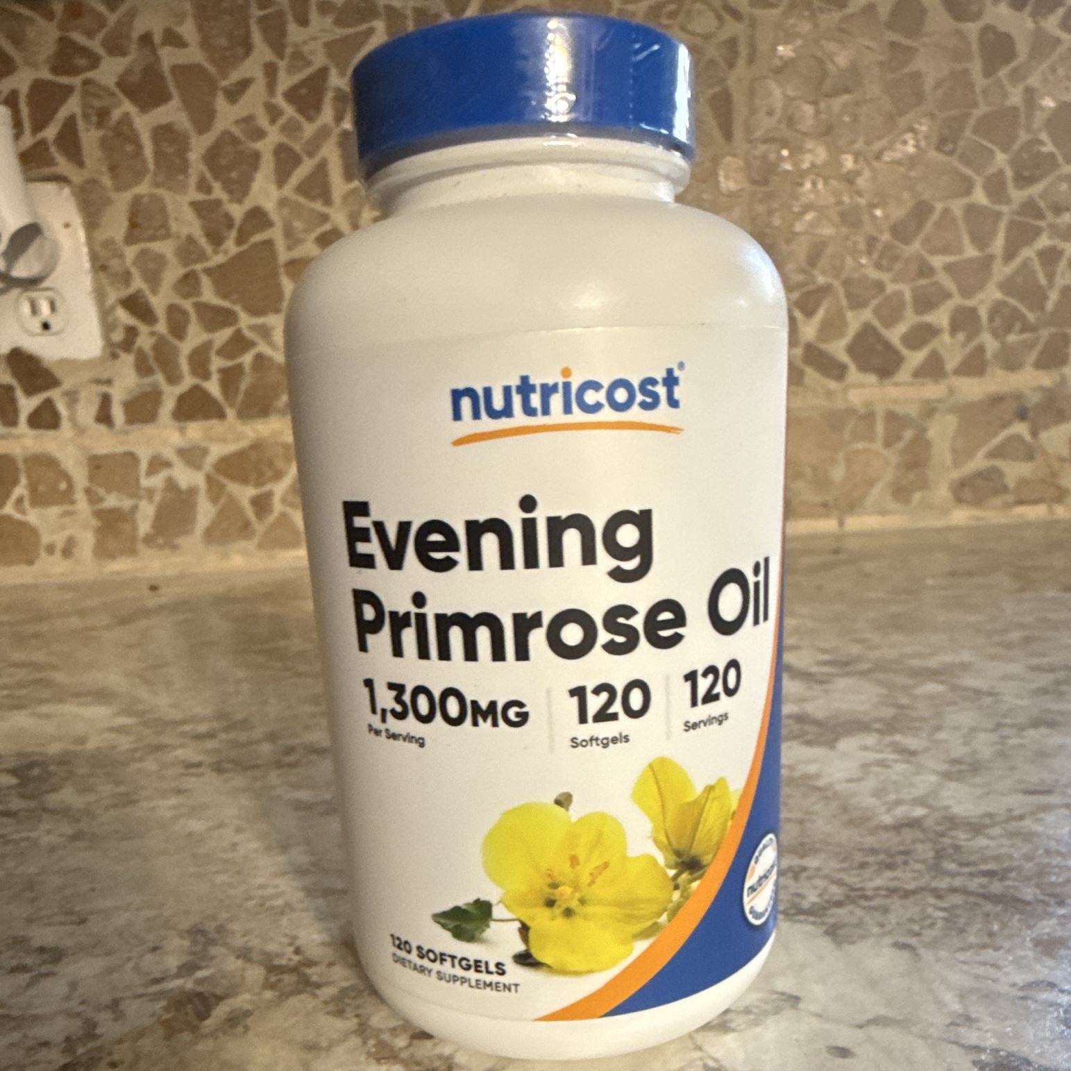 Nutricost Evening Primrose Oil 1,300mg Non-GMO Gluten-Free, 120 Softgels