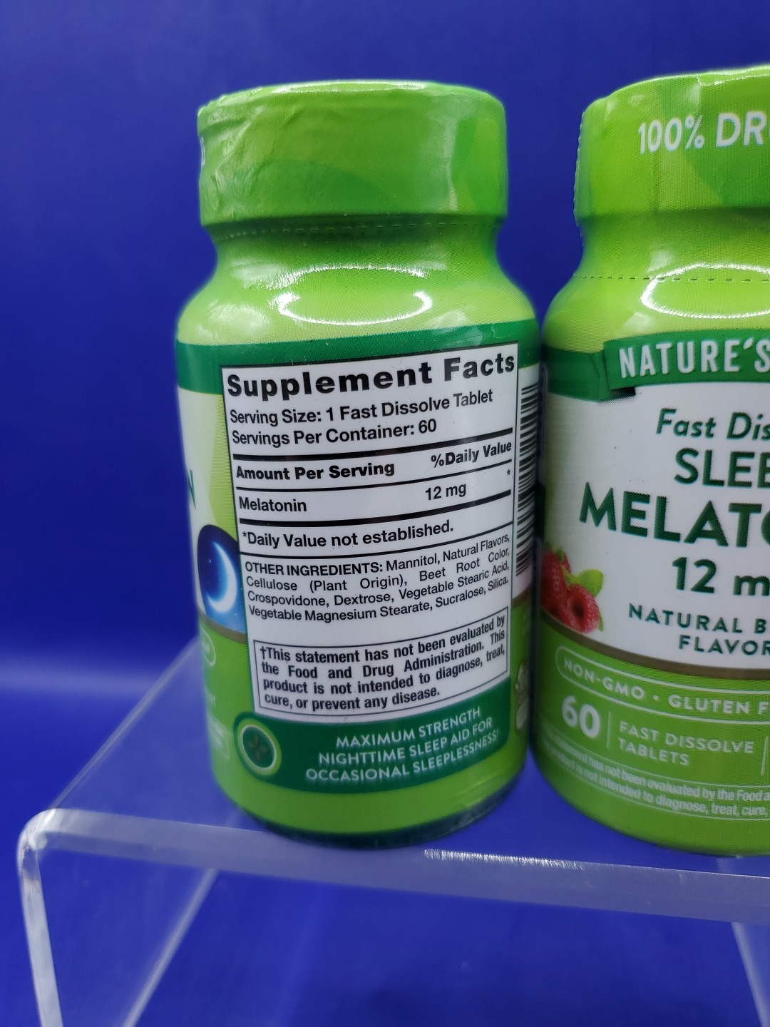 2 Pack Nature’s Truth Melatonin 12 mg Fast Dissolve Tablets 60ct Berry Exp 02/27