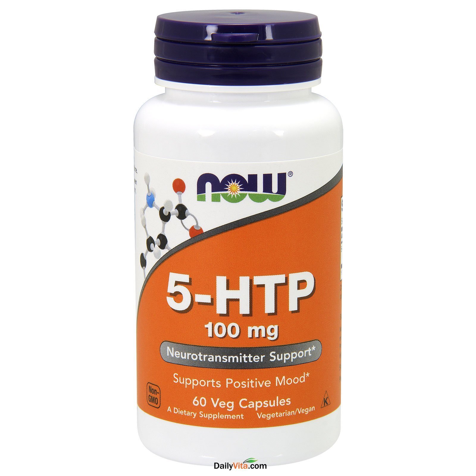 2 x NOW 5 HTP 5 hydroxytryptophan 100 mg Neurotransmitter Support 60 Veg Caps