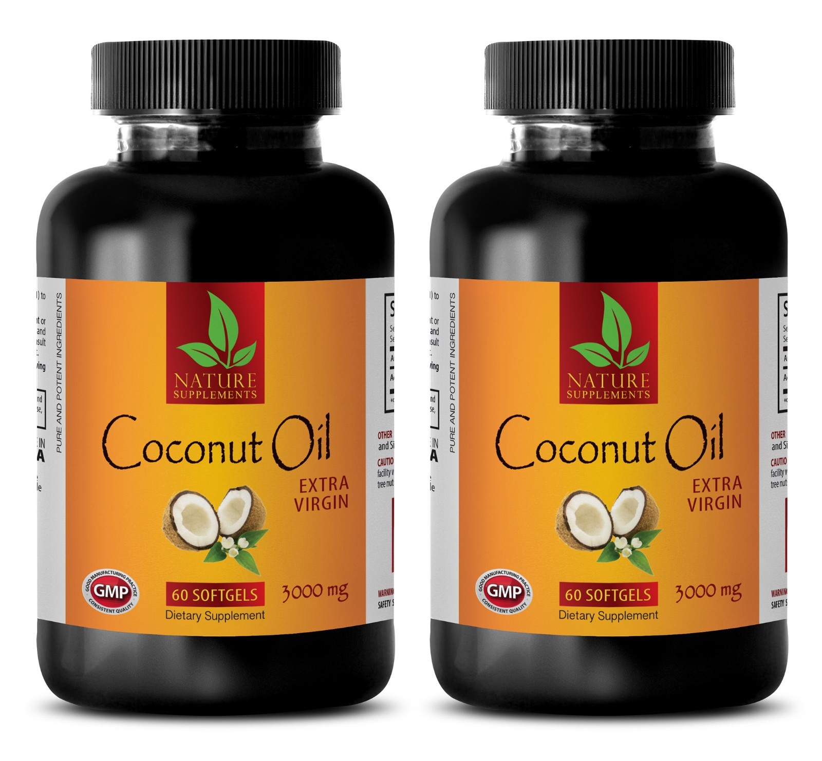 coconut oil for skin – Pure COCONUT OIL EXTRA VIRGIN 3000mg – 2 Bottles