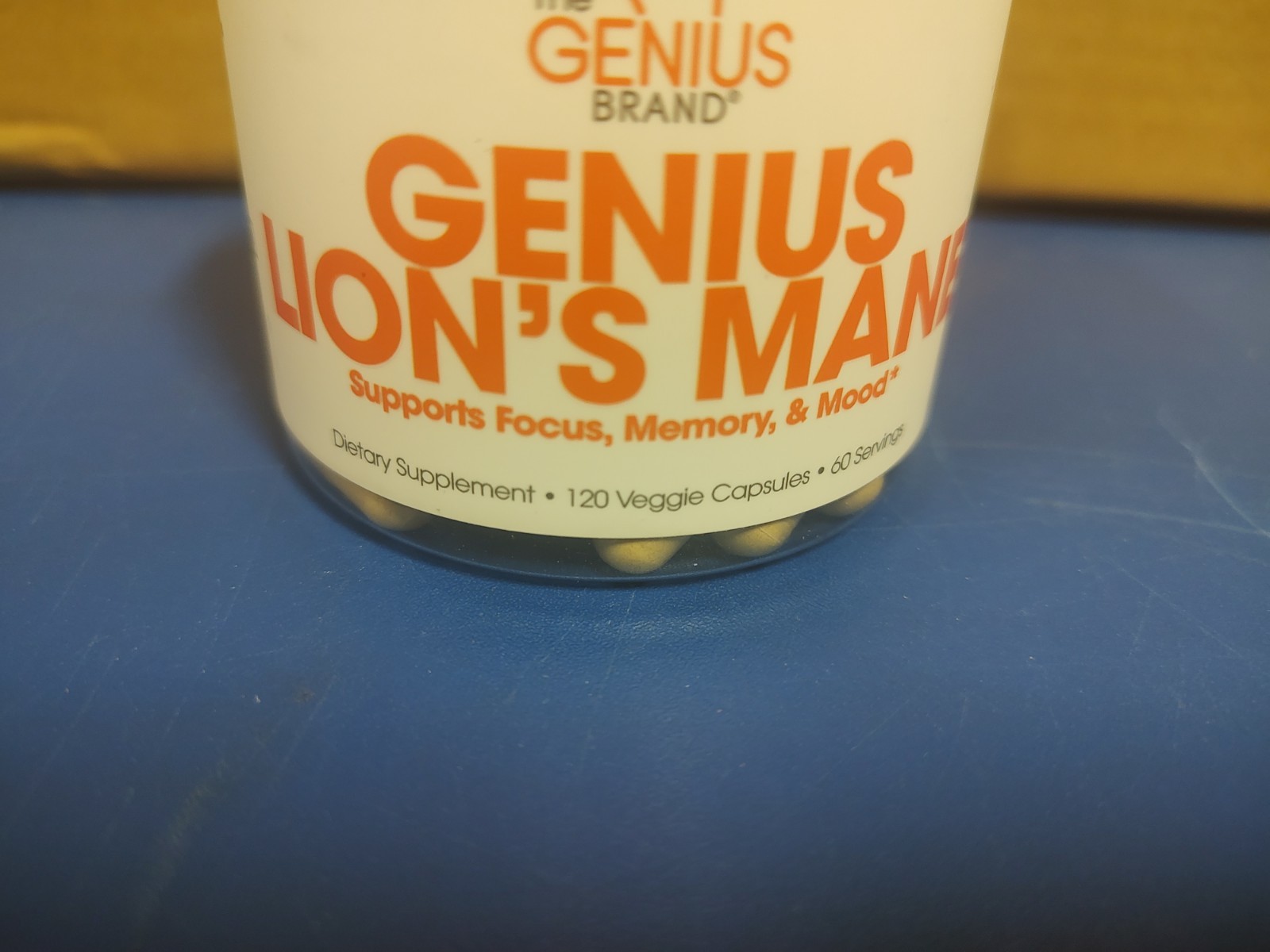 The Genius Brand Genius Lions Mane 1200mg Focus Memory Mood 120 Veggie Capsules