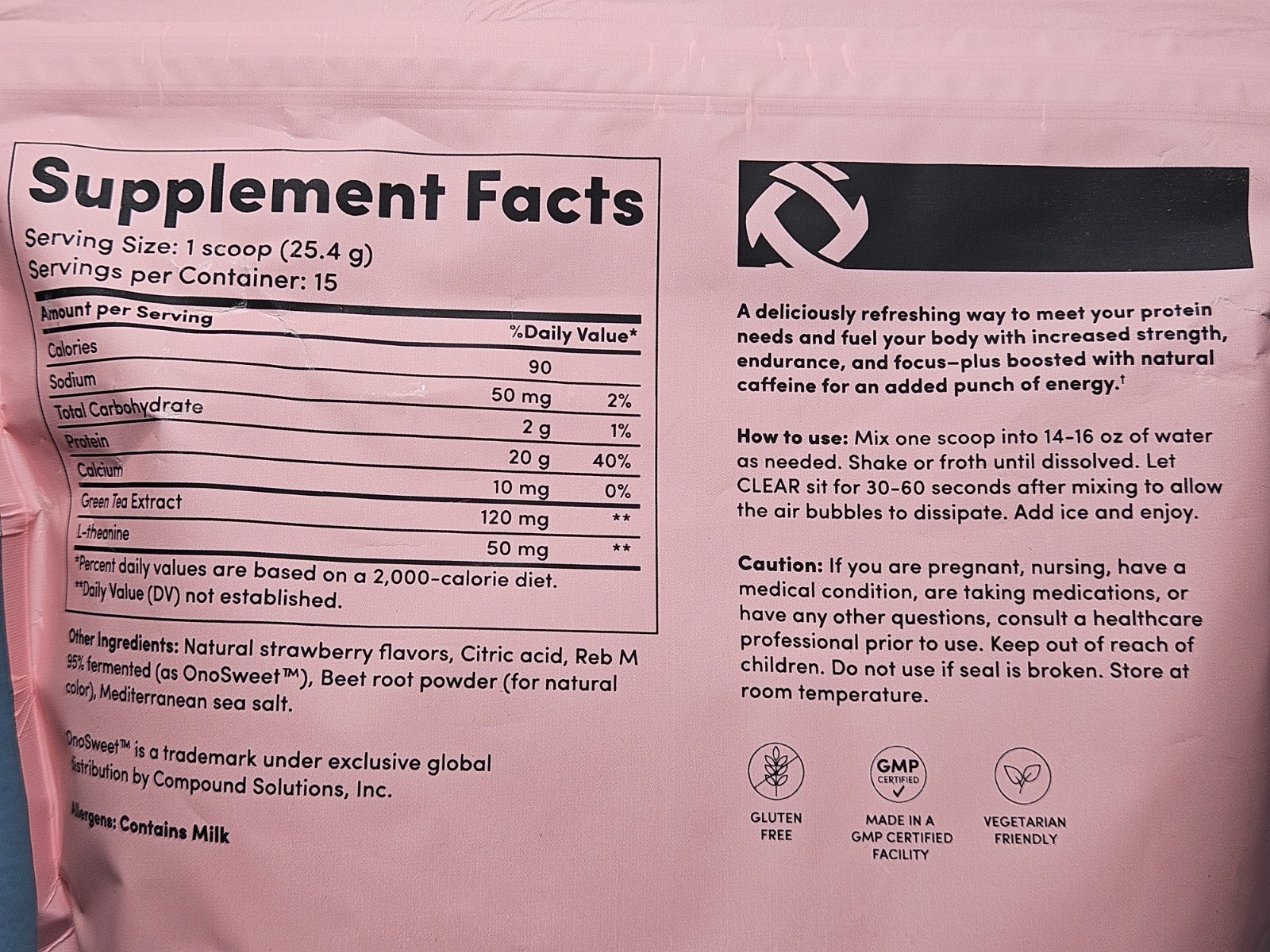 Tranont Clear + Whey Protein + Natural Energy Strawberry 13.4 oz – New! Exp 2/27