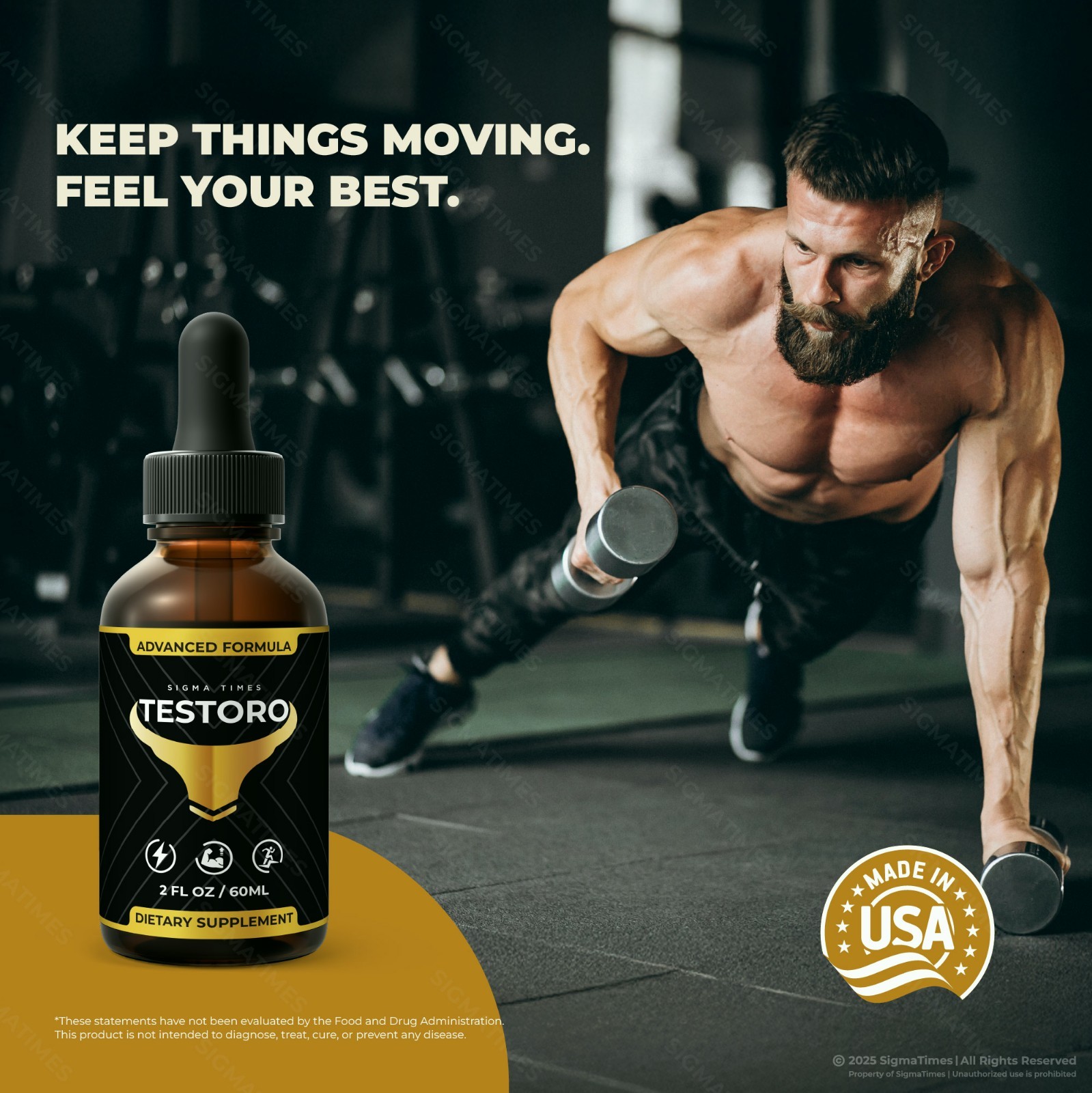 Testoro Liquid Drops, Premium Sublingual Formula for Men, Male Health – 2 Pack