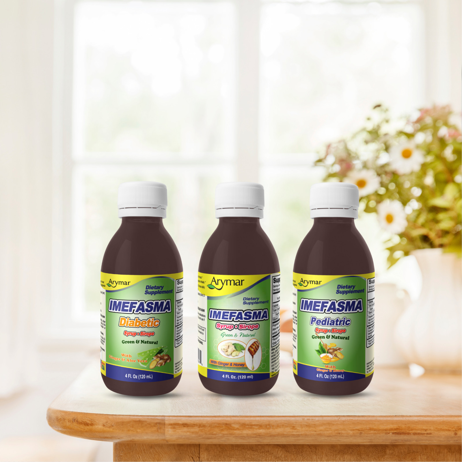 Arymar Imefasma Syrup with Honey & Ginger – Natural Formula – 4 fl oz (2-Pack)