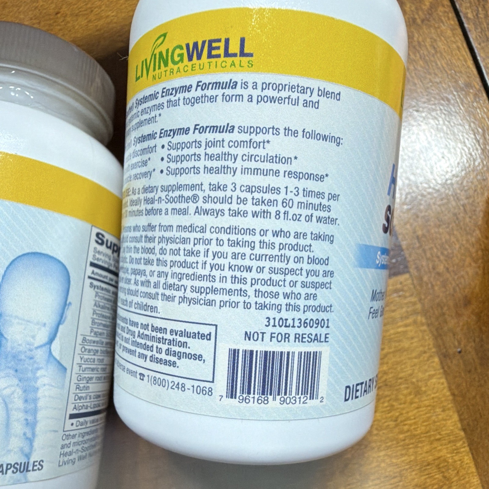 Living Well Heal-n-Soothe 90 Veg supplements lot of 2 (180 total) sealed.