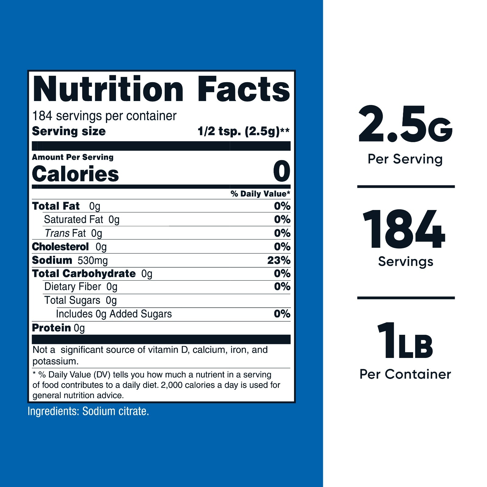 Nutricost Sodium Citrate Powder 1LB (16oz) – Food Grade, Non-GMO