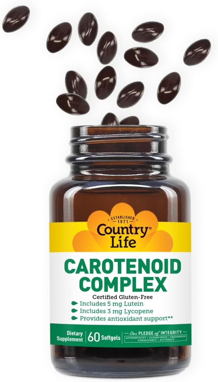 Certified Gluten Free Carotenoid Complex with Lutein & Lycopene – 60 Softgels