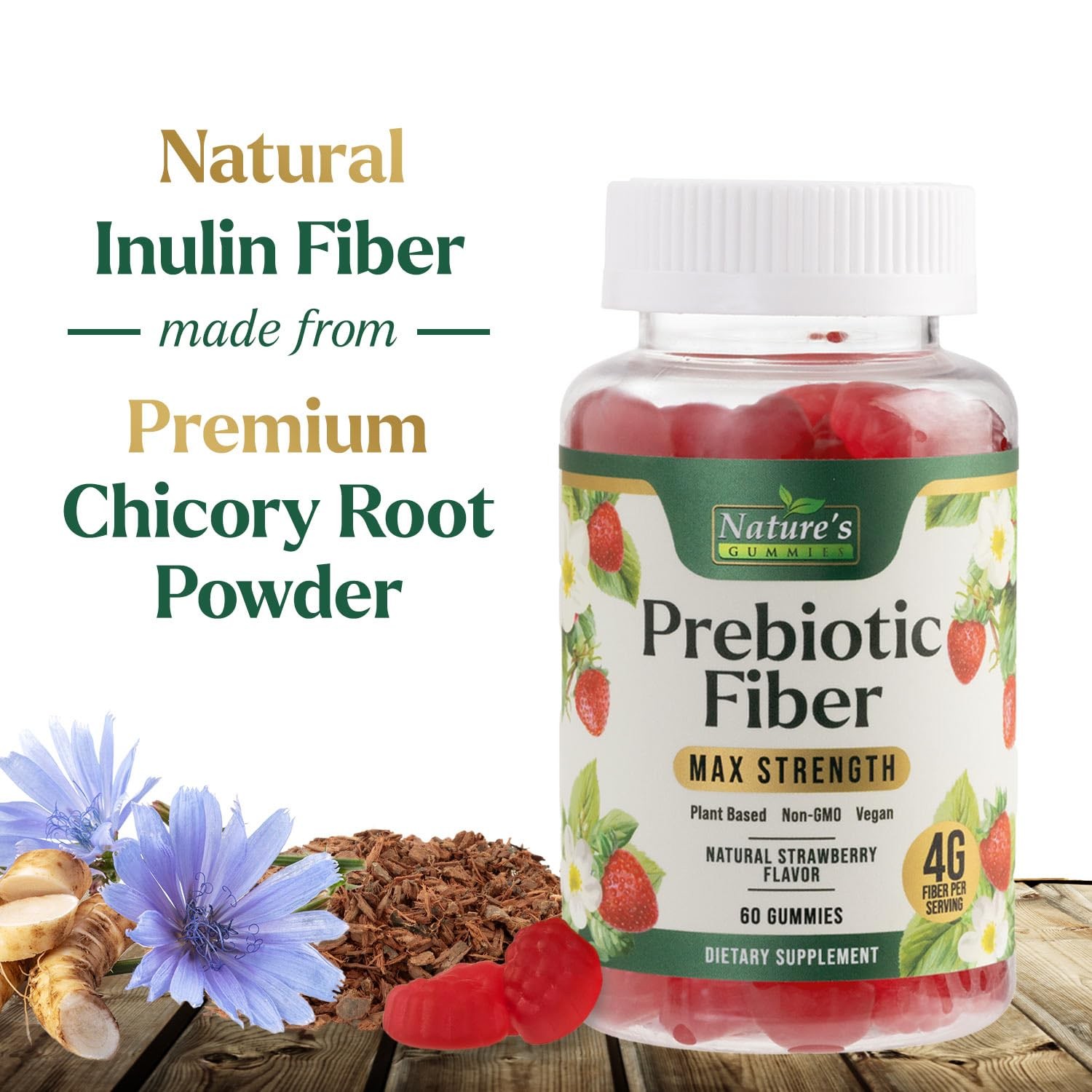 Nature’S Gummies Prebiotic Fiber Gummies – 4G Dietary Fiber Per Serving – Extra