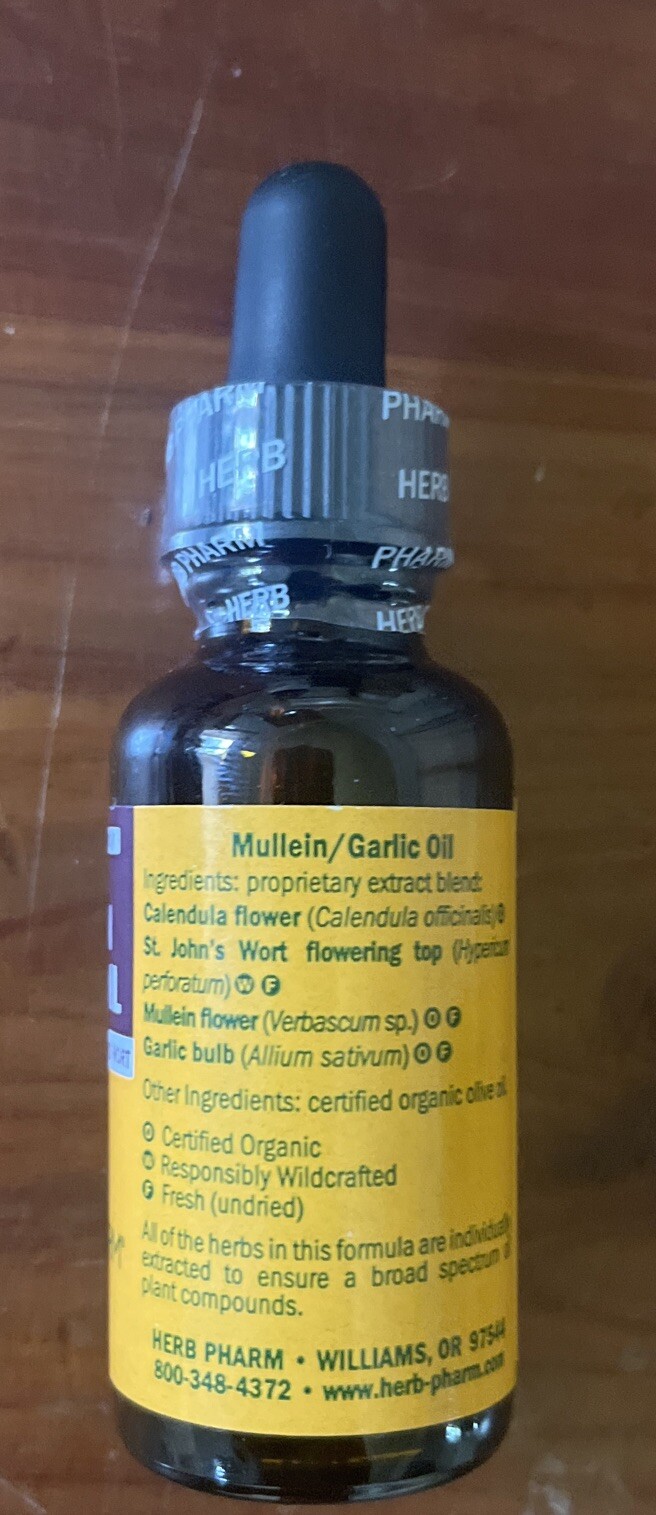 Herb Pharm Mullein/Garlic Herbal Ear Oil 1 Ounce