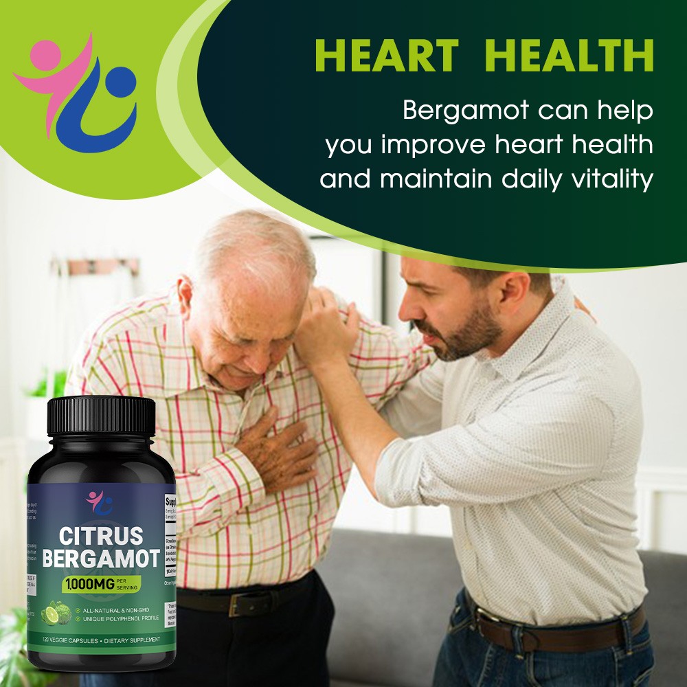 1000mg Citrus Bergamot Extract Capsule Anti Aging Heart Immune Support 120 Pills