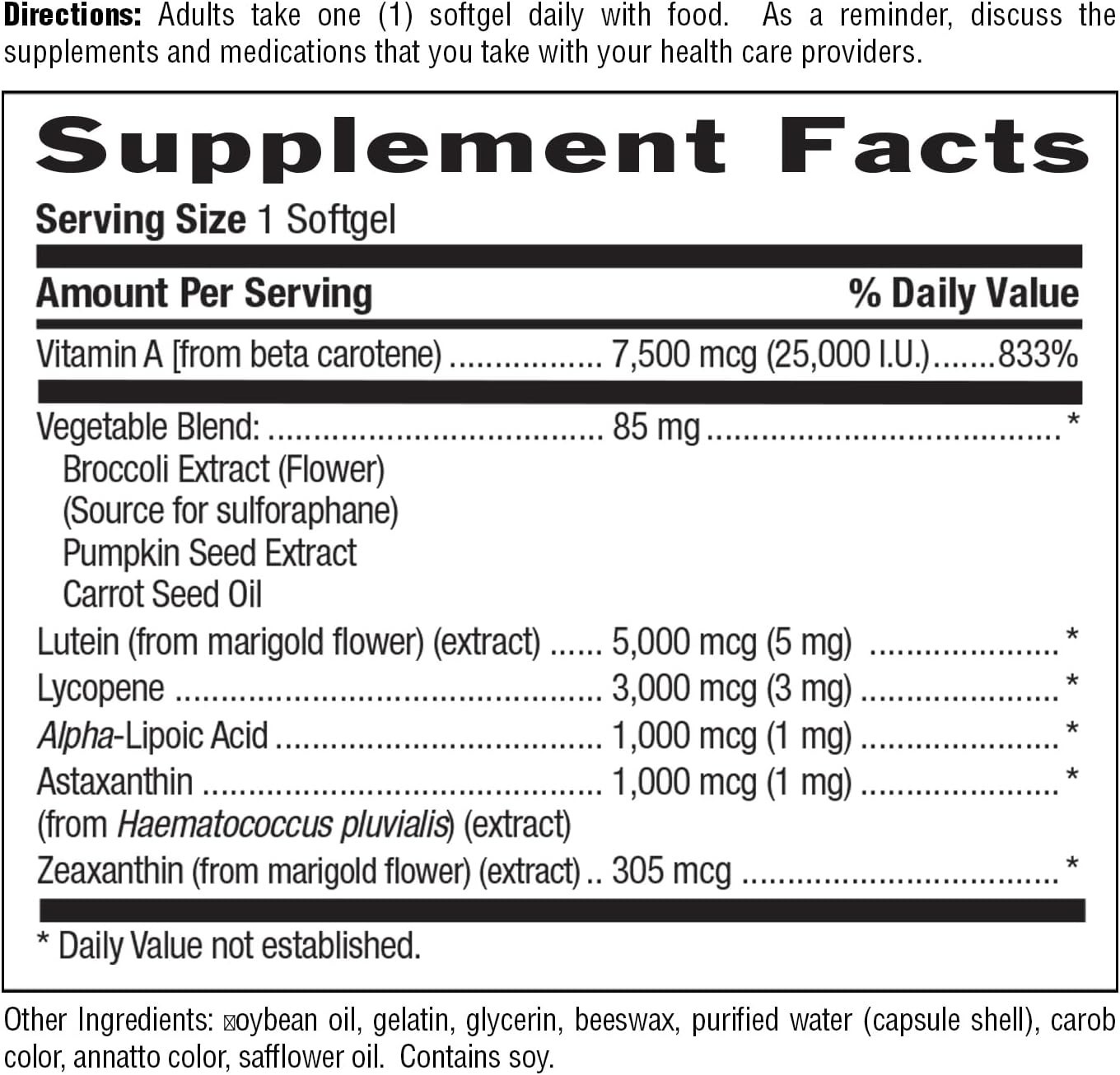 Certified Gluten Free Carotenoid Complex with Lutein & Lycopene – 60 Softgels