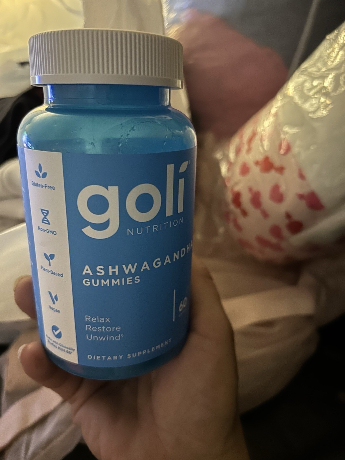Goli Nutrition Ashwagandha Gummies 60 Count Gluten-Free Non-GMO Vegan