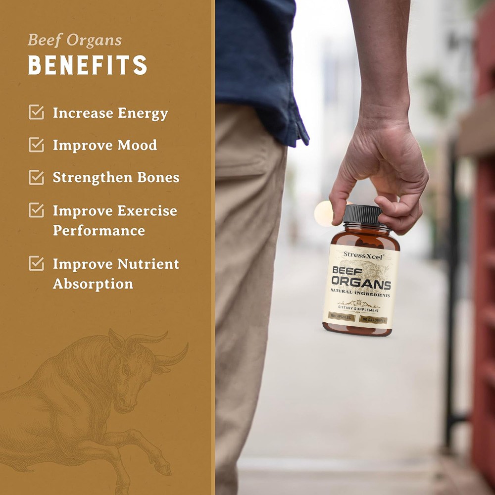 Grass Fed Beef Liver 3000mg Supplement, 30/60/120 Caps, Nature’s Multivitamin