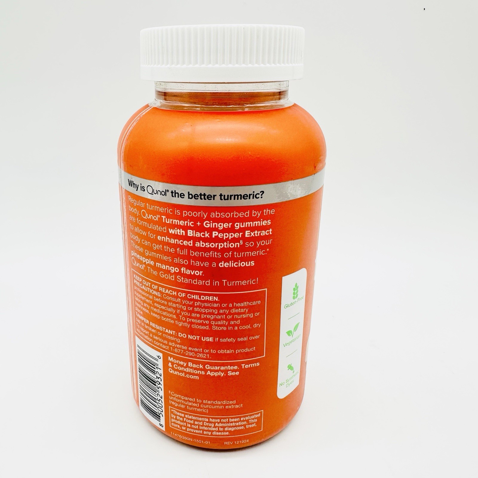 Qunol Turmeric Ginger Gummies 550mg with Black Pepper Extract 90 Count EXP 06/27