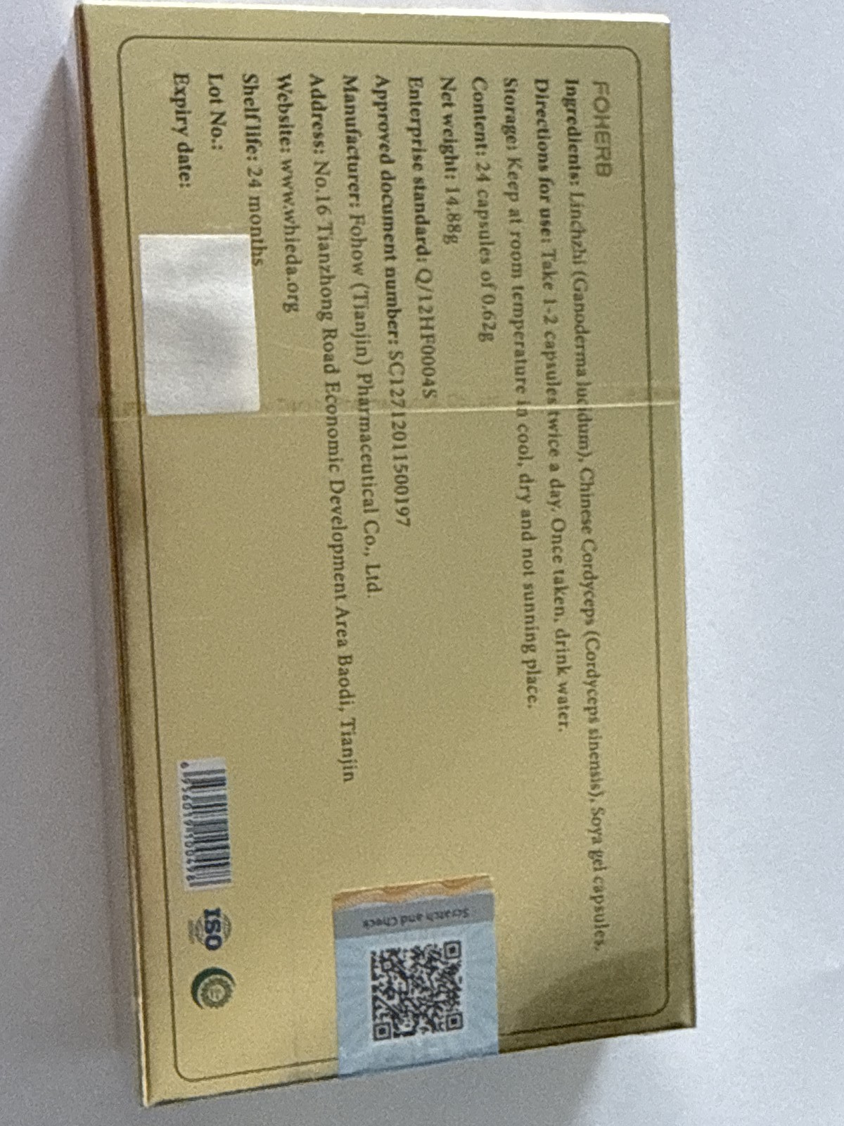 Foherb Lingzhi Reishi Ganoderma Lucidum 60 Capsules Mushroom Food Supplement