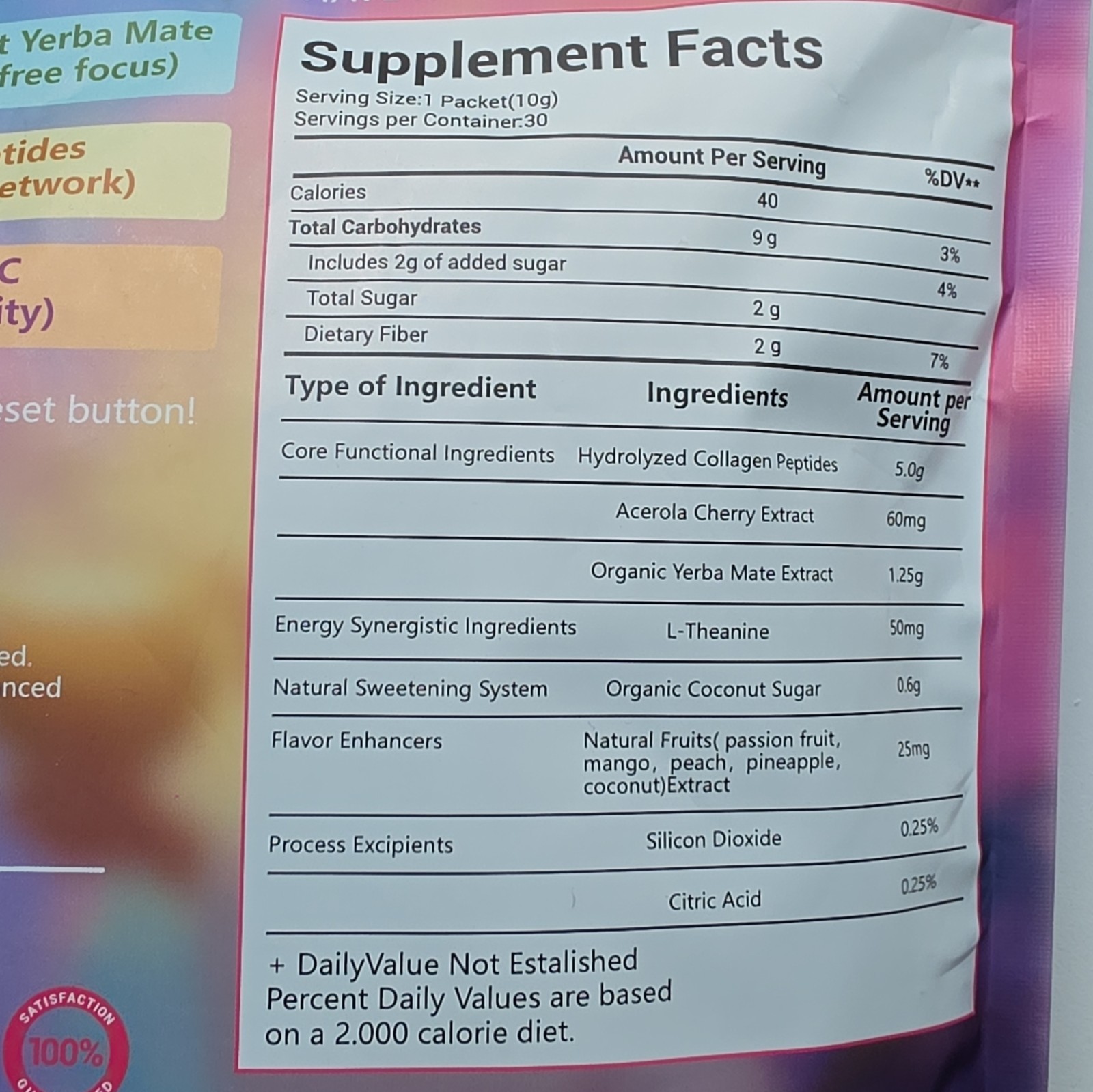 Design Haven Collagen Peptides Yerba Mate Beauty Energy Powder 30x10g