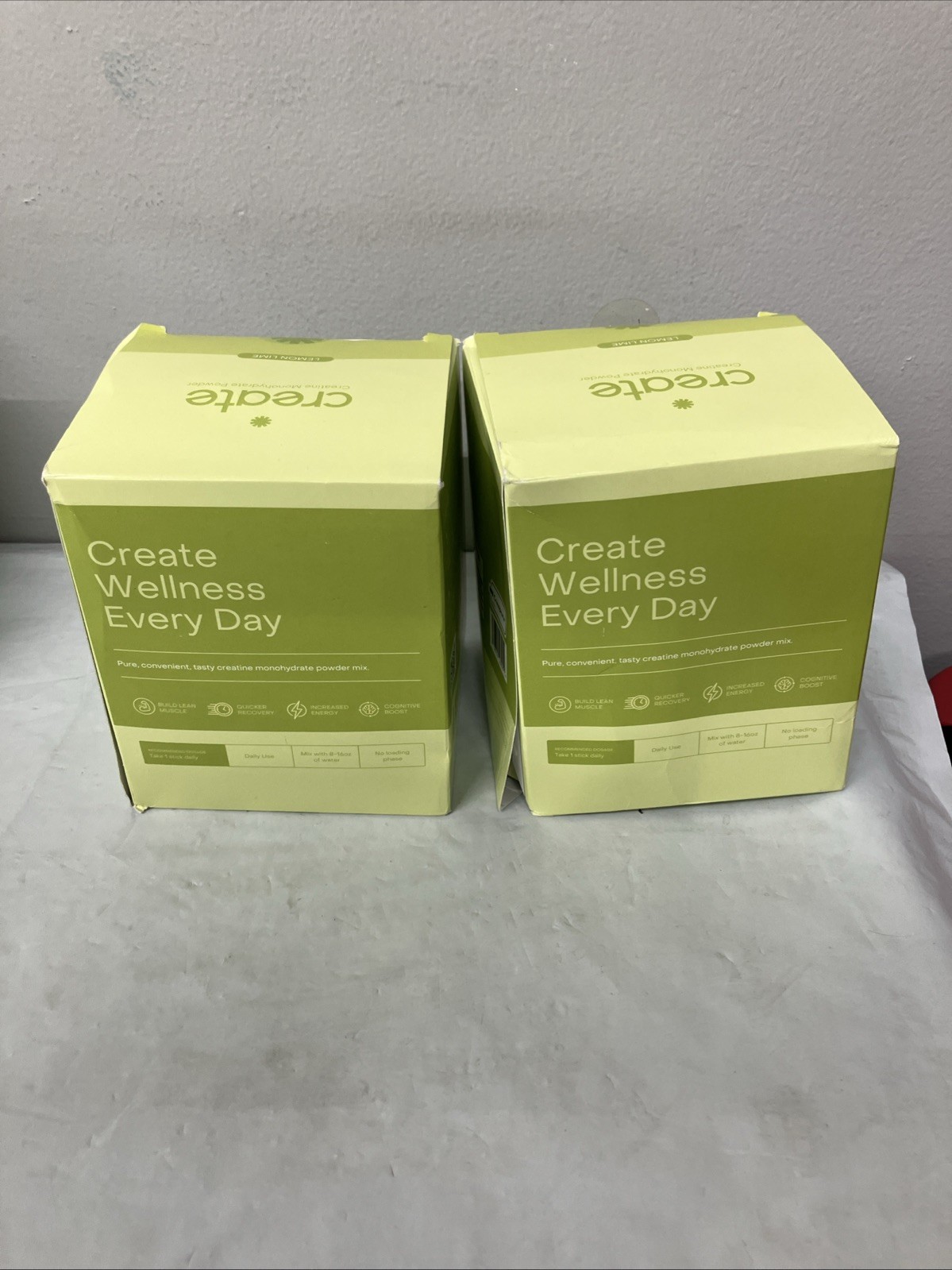 2 Pack Create Creatine Monohydrate On-The-Go Sticks Lemon Lime 60 Ct. Exp 08/27