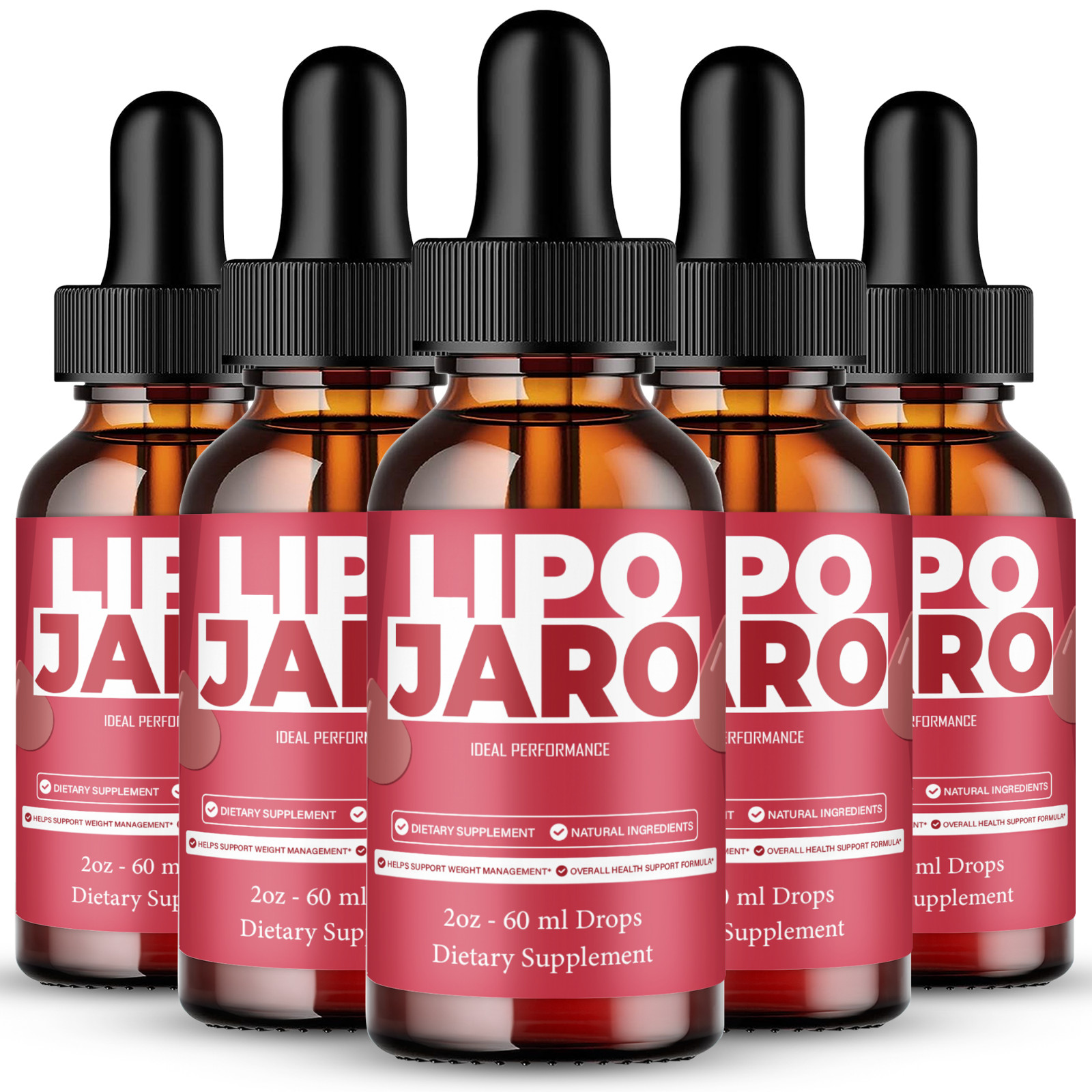 LipoJaro Drops, Official Lipo Jaro Drops Supplement (5 Pack)