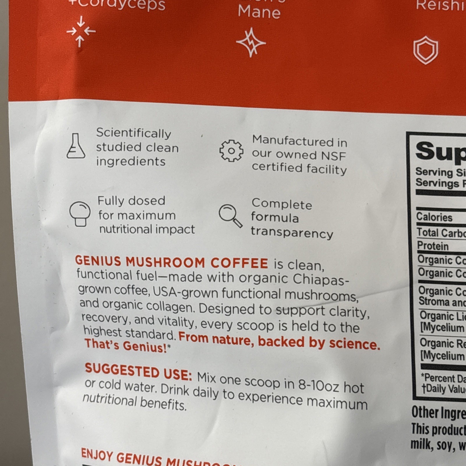The Genius Brand, Mushroom Coffee + Collagen, 300g, EXP 07/2027
