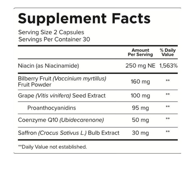 Pristene Neuroptene Perfect Pressure Bilberry Supplement Eye Vitamins 60capsules
