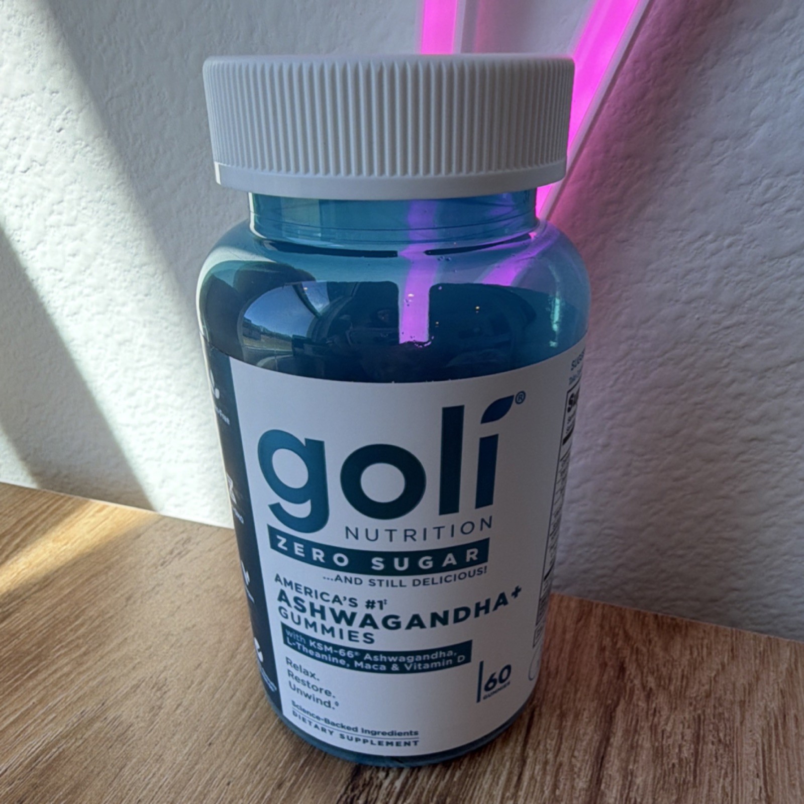 Goli Nutrition Ashwagandha KSM-66 Zero Sugar Gluten-Free Vegan Gummies 60 Count