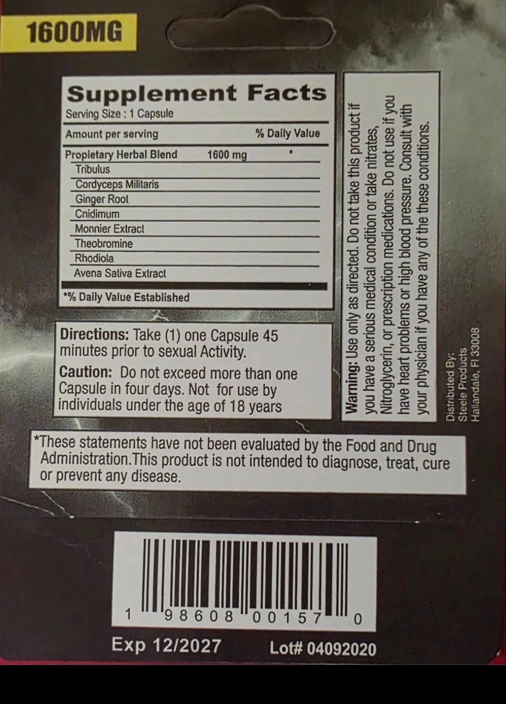 24 ZEUS gold 1600 Male Supplement Men