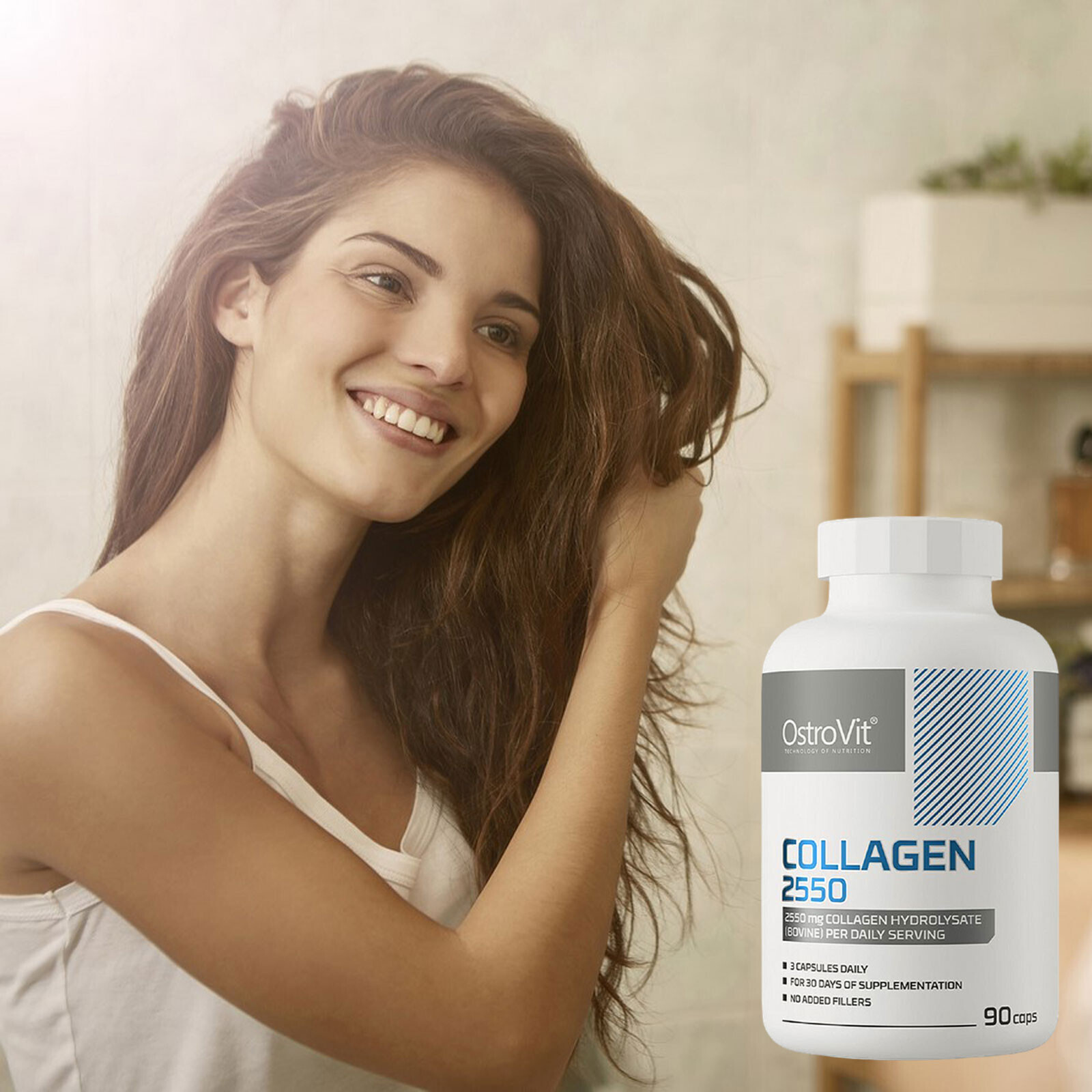 COLLAGEN – 90-180 Caps- 2550mg -Healthy beautiful appearance, bones, nails, hair