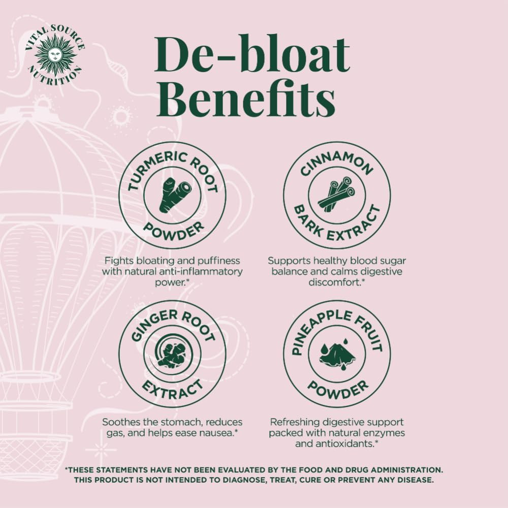 – Airi Debloat Support Capsules Natural Digestive Blend Enzymes Herbal Extracts