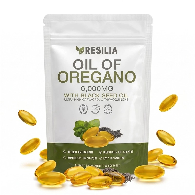 Resilia Oil of Oregano 6000mg with Black Seed Oil Softgels – 60 Capsules 1xPk