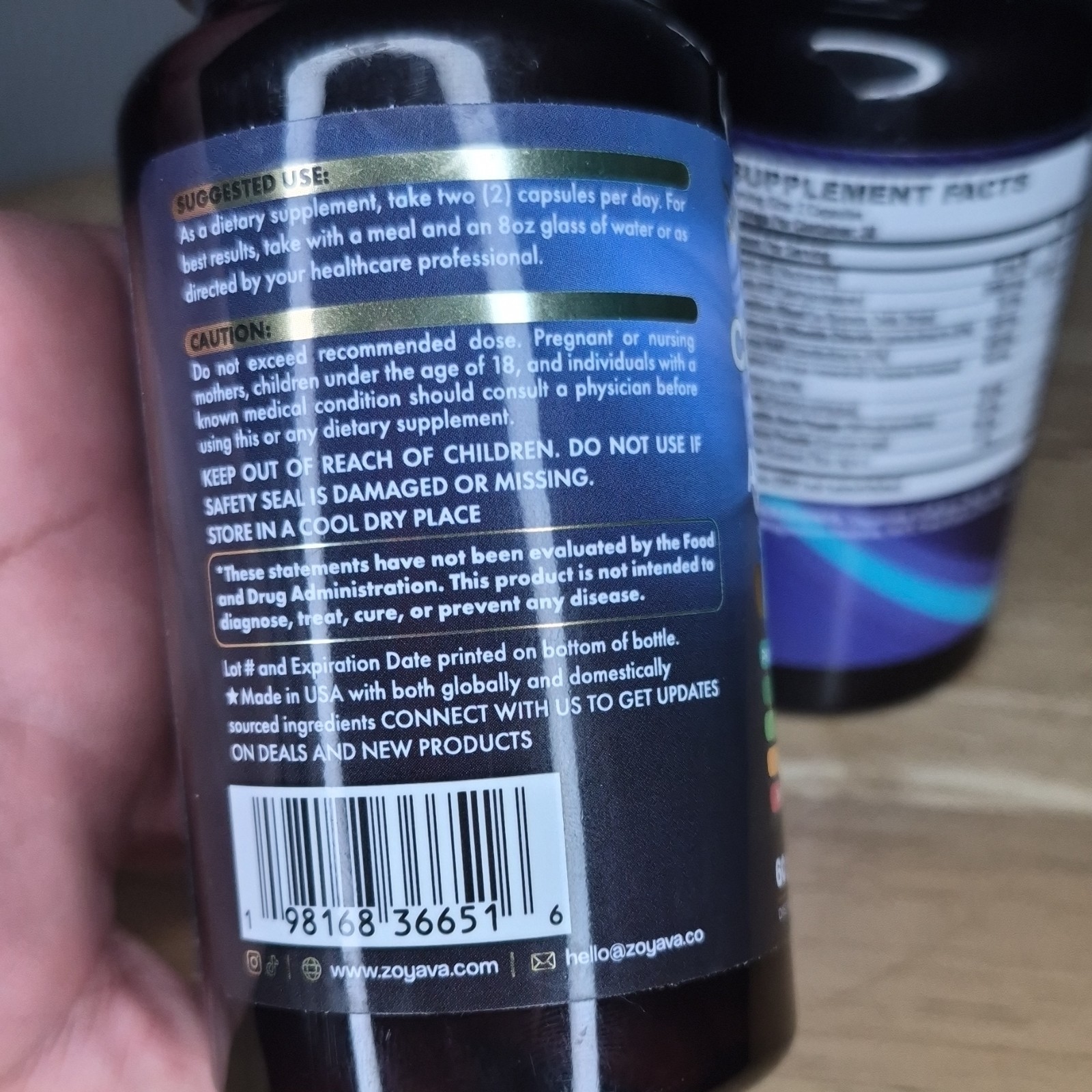 Zoyava Corti-Soothe NAD+ Magnesium Ashwagandha Dietary Supplement 60 Capsules