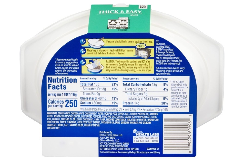 Thick & Easy 60748 Purees Microwave Meal 7oz Roasted Turkey Dinner 7 Ct