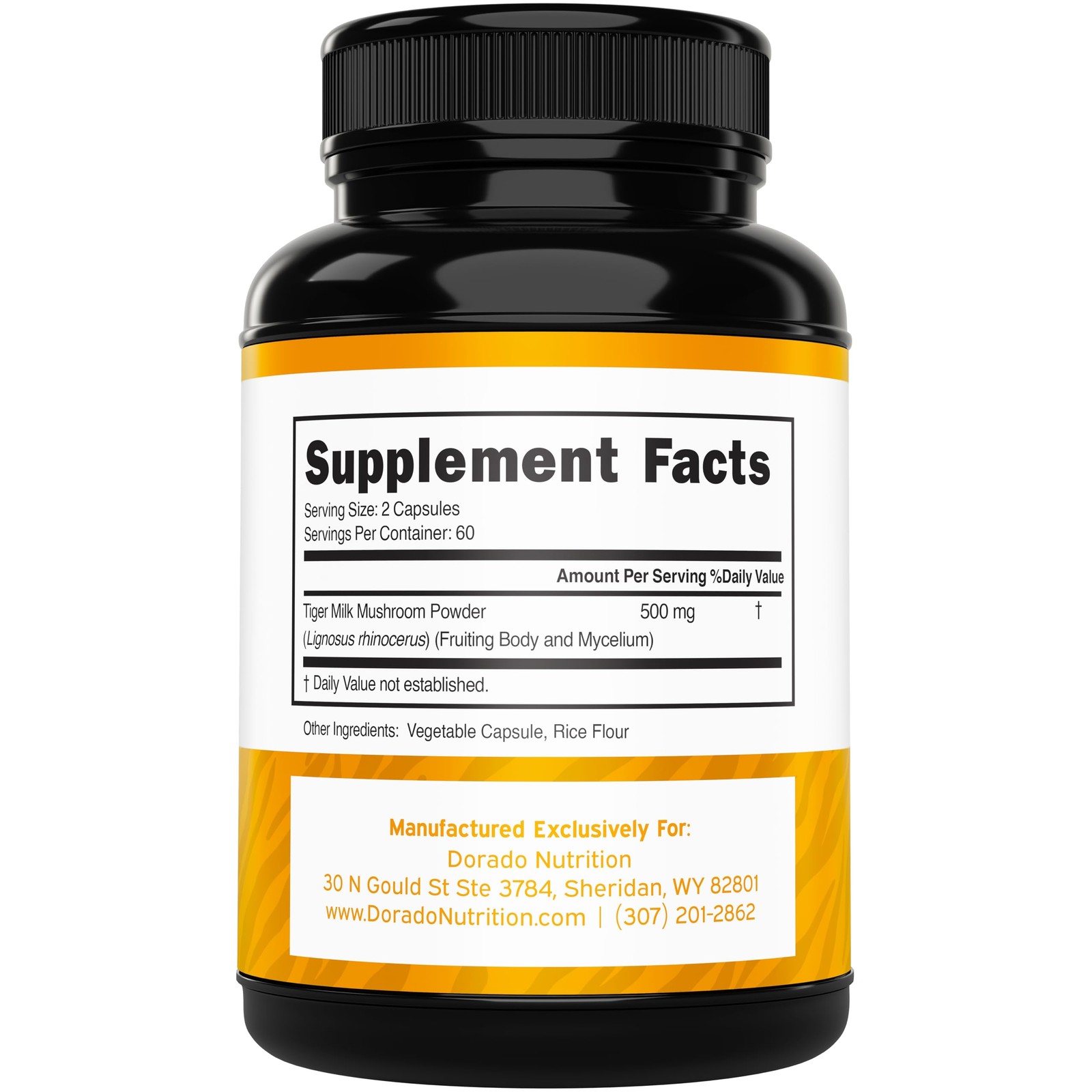Tiger Milk Mushroom Supplement (120 Capsules, 500mg Per 120 Count (Pack of 1)