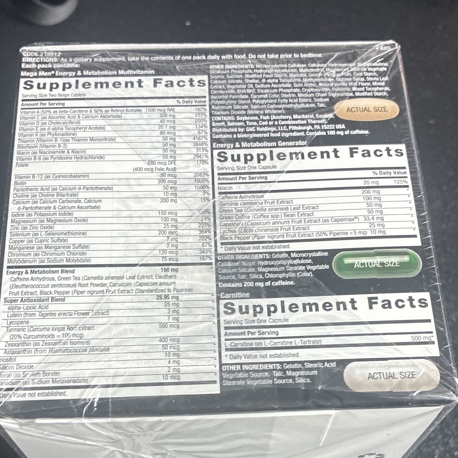 GNC Mega Men Energy & Metabolism Vitapak Multivitamin 30 Pk 30Day Supply ex 1/27