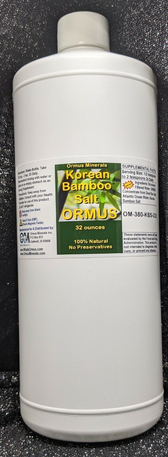 Korean Bamboo Salt Ormus Mental Health Clarity Potassium Immunity 32oz